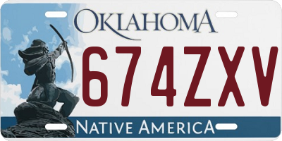 OK license plate 674ZXV