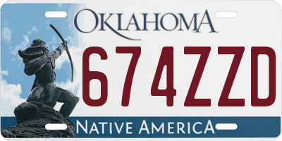 OK license plate 674ZZD