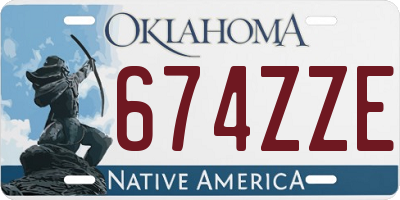 OK license plate 674ZZE