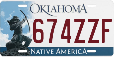 OK license plate 674ZZF