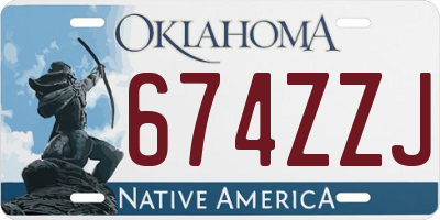 OK license plate 674ZZJ