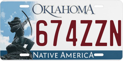 OK license plate 674ZZN