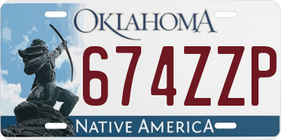 OK license plate 674ZZP