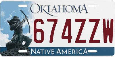 OK license plate 674ZZW