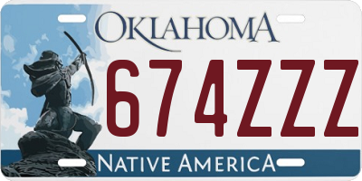 OK license plate 674ZZZ