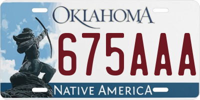OK license plate 675AAA