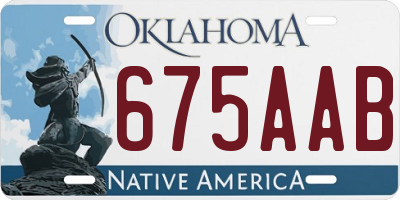 OK license plate 675AAB