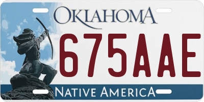 OK license plate 675AAE