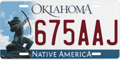 OK license plate 675AAJ