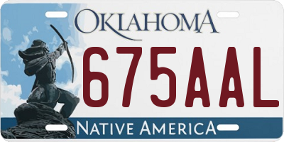 OK license plate 675AAL