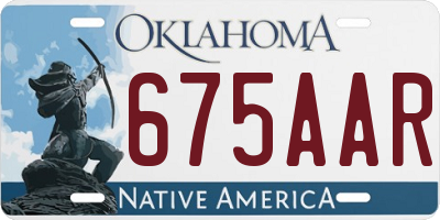OK license plate 675AAR