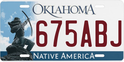 OK license plate 675ABJ