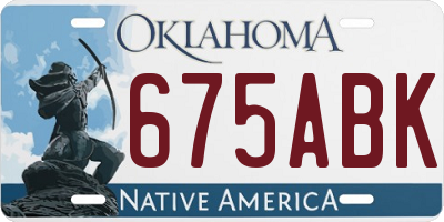 OK license plate 675ABK