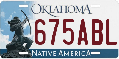 OK license plate 675ABL
