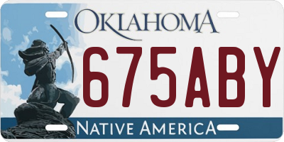 OK license plate 675ABY