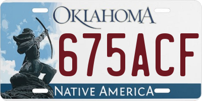 OK license plate 675ACF