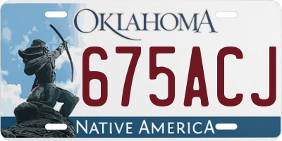 OK license plate 675ACJ