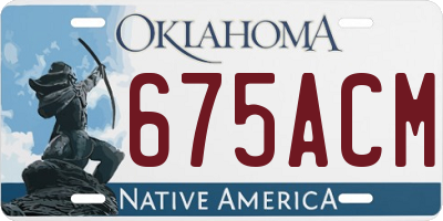 OK license plate 675ACM