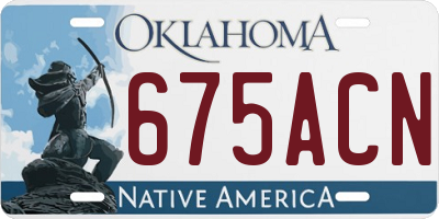 OK license plate 675ACN