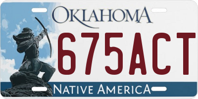 OK license plate 675ACT