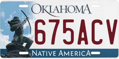 OK license plate 675ACV