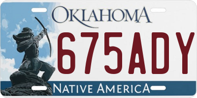 OK license plate 675ADY