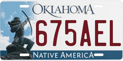 OK license plate 675AEL