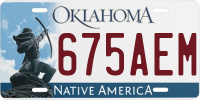 OK license plate 675AEM