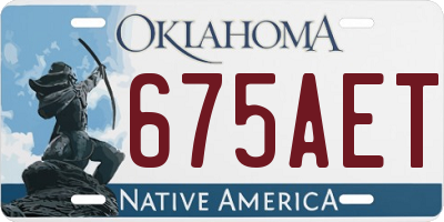 OK license plate 675AET