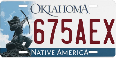 OK license plate 675AEX