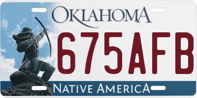 OK license plate 675AFB