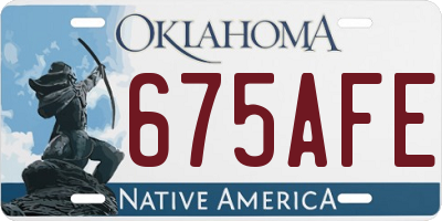 OK license plate 675AFE