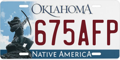 OK license plate 675AFP