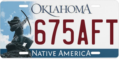 OK license plate 675AFT