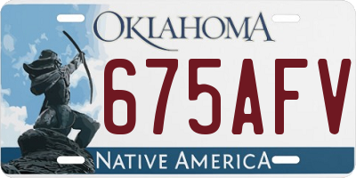 OK license plate 675AFV