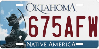 OK license plate 675AFW