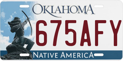 OK license plate 675AFY