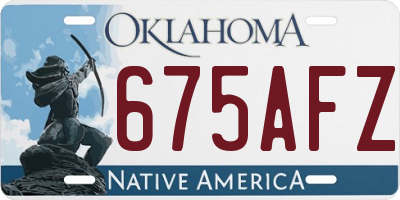 OK license plate 675AFZ