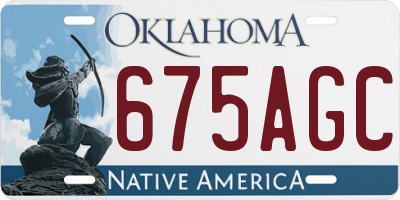 OK license plate 675AGC