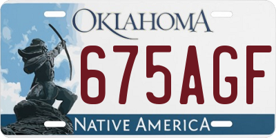 OK license plate 675AGF