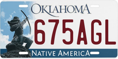 OK license plate 675AGL