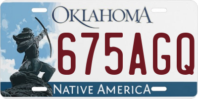 OK license plate 675AGQ