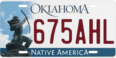 OK license plate 675AHL