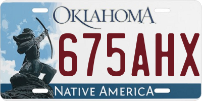 OK license plate 675AHX