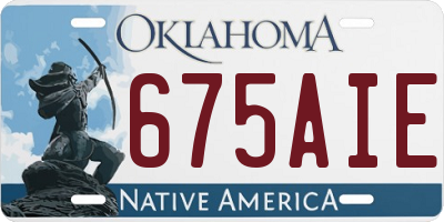 OK license plate 675AIE