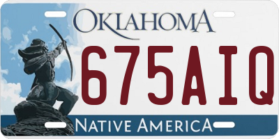 OK license plate 675AIQ