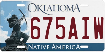 OK license plate 675AIW