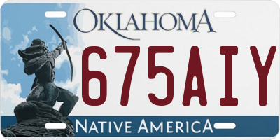 OK license plate 675AIY