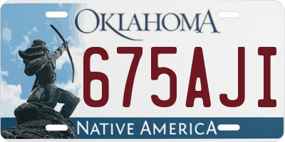 OK license plate 675AJI