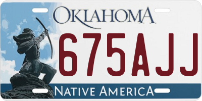 OK license plate 675AJJ